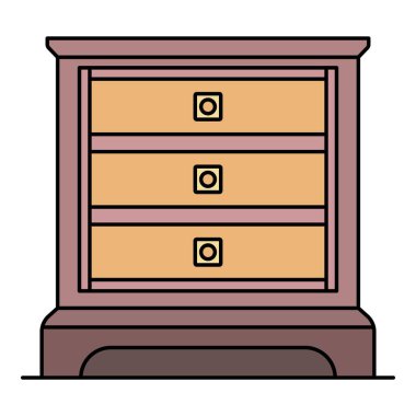 Klasik gece yarısı simgesi renk ana hatları vektörü