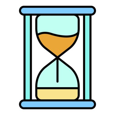 Kum saati simgesi renk ana hatları vektörü