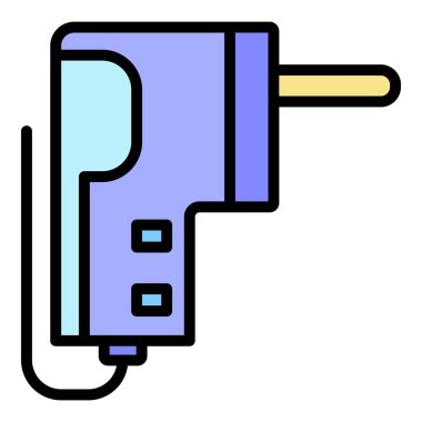 Eko güvenli dolgu simgesi renk dış hat vektörü