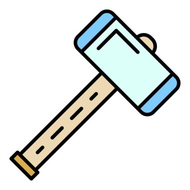 Balyoz simgesi renk çizgisi vektörünü çalıştır