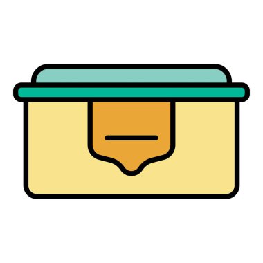 Eko plastik beslenme çantası simgesi renk ana hatları vektörü