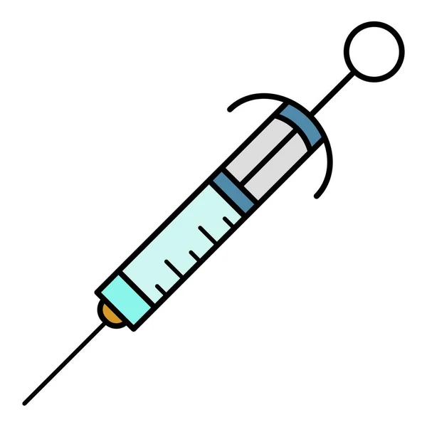 血液注射器图标颜色轮廓矢量 — 图库矢量图片