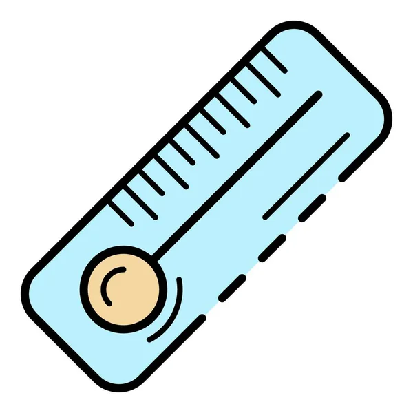 Thermomètre icône couleur contour vecteur — Image vectorielle