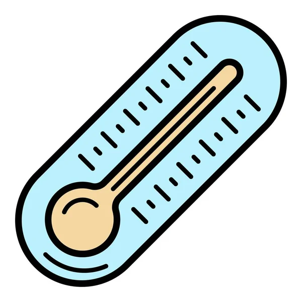 Thermomètre extérieur icône couleur contour vecteur — Image vectorielle