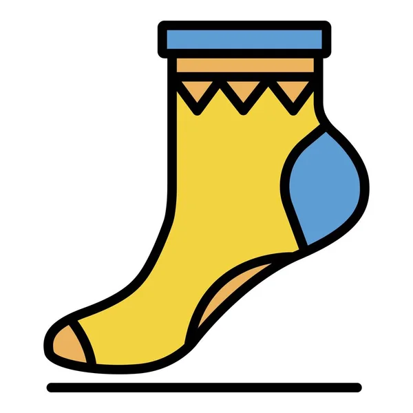 Xmas sock icon color outline vector — Stock Vector