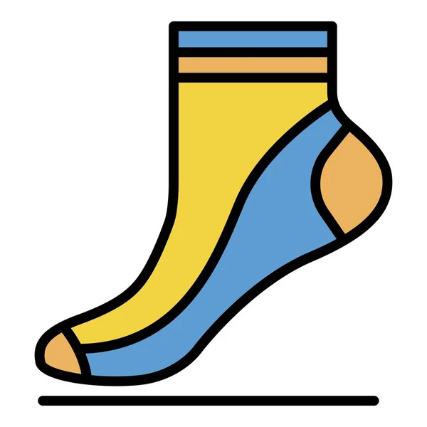 Вектор кольорового контуру піктограми дитячого шкарпетки — стоковий вектор