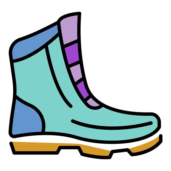 Bota de invierno icono color contorno vector — Archivo Imágenes Vectoriales