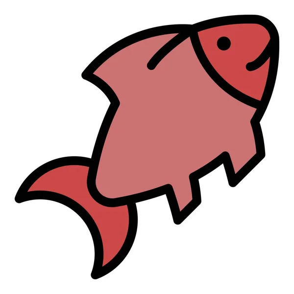 Fisch-Symbol Farbe Umrissvektor — Stockvektor