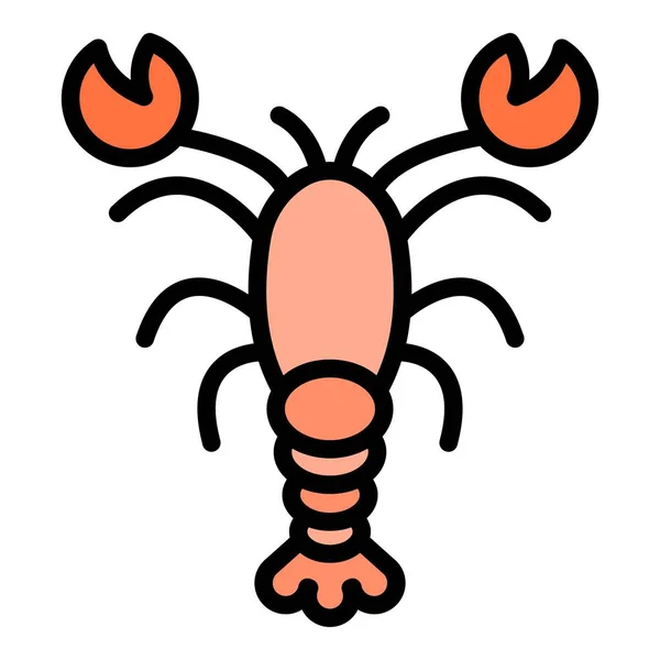 Crayfish pictogram kleur omtrek vector — Stockvector