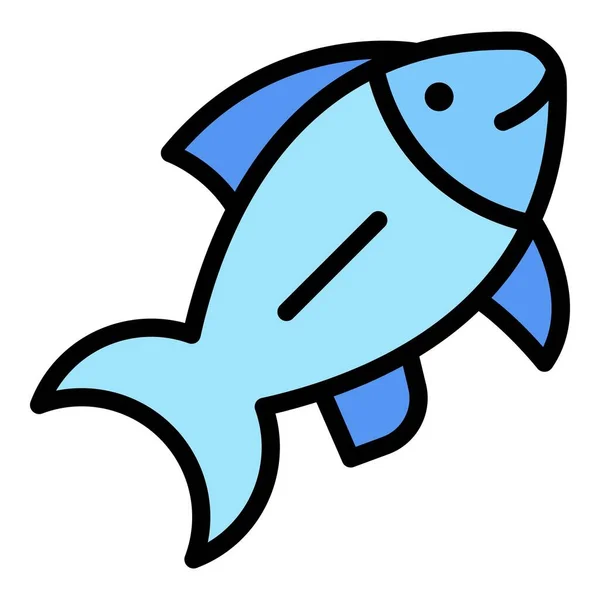 Océano peces icono color contorno vector — Vector de stock