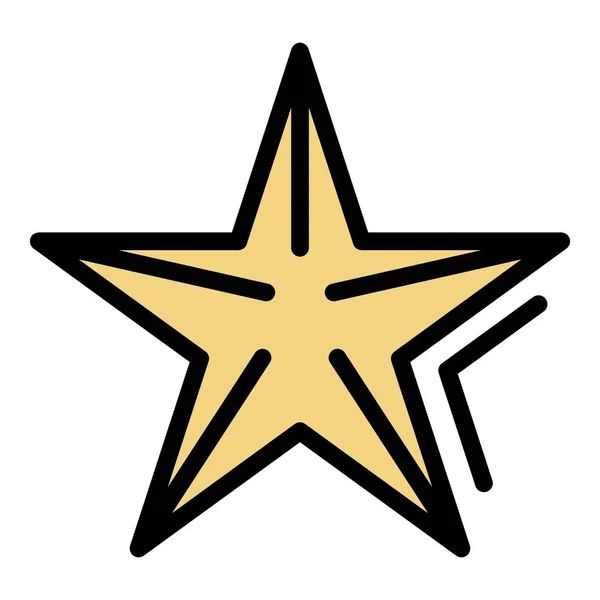 Vecteur de contour couleur icône étoile de mer — Image vectorielle