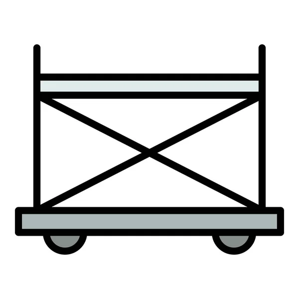Rad-Gerüst-Symbol Farbe Umrissvektor — Stockvektor