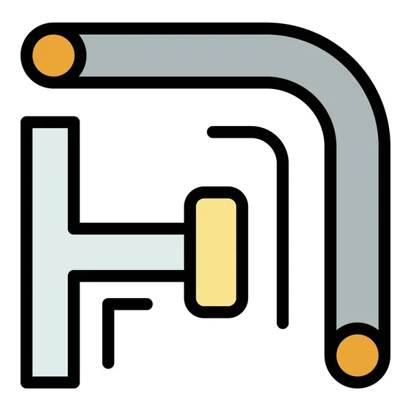 Scaffold pipe icon Farbumrissvektor — Stockvektor