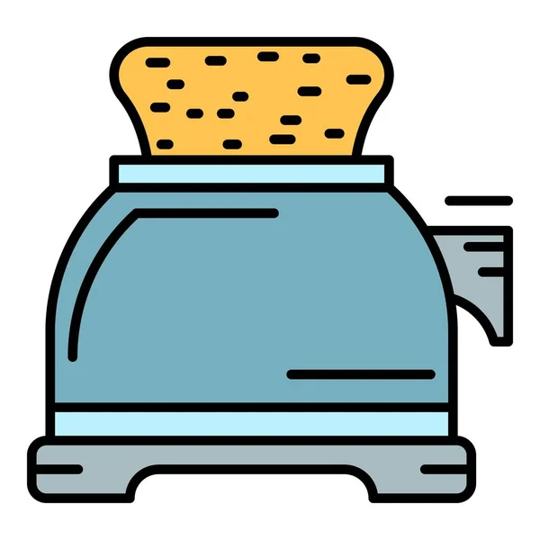 Toaster-Symbol Farbe Umrissvektor — Stockvektor