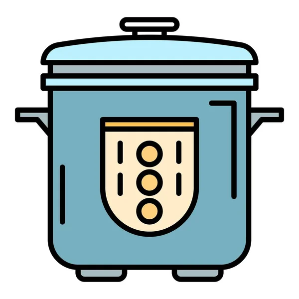 Automatic cooker icon color outline vector — Stock Vector