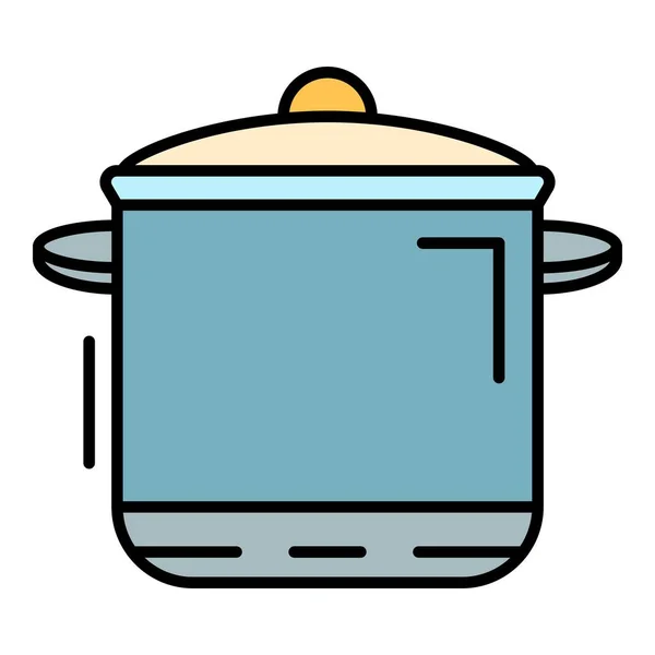 Cooker pan ikon színes körvonalvektor — Stock Vector