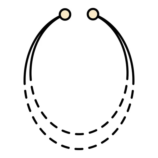 Цветовой вектор контура иконки ожерелья — стоковый вектор