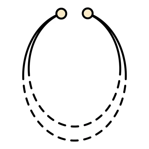 项链配饰图标颜色轮廓矢量 — 图库矢量图片