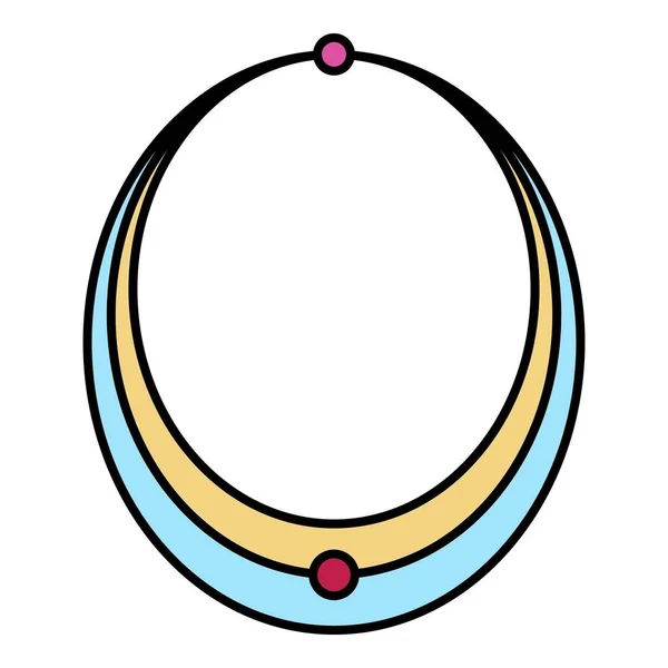 Collier argent icône couleur contour vecteur — Image vectorielle