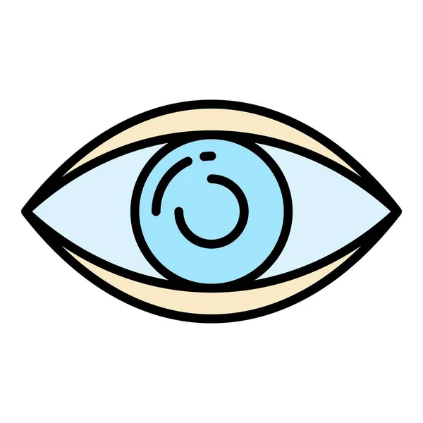 Gesundes Auge Symbol Farbe Umrissvektor — Stockvektor