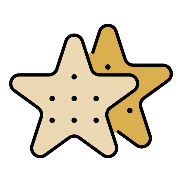 Star cookies icona colore contorno vettoriale — Vettoriale Stock