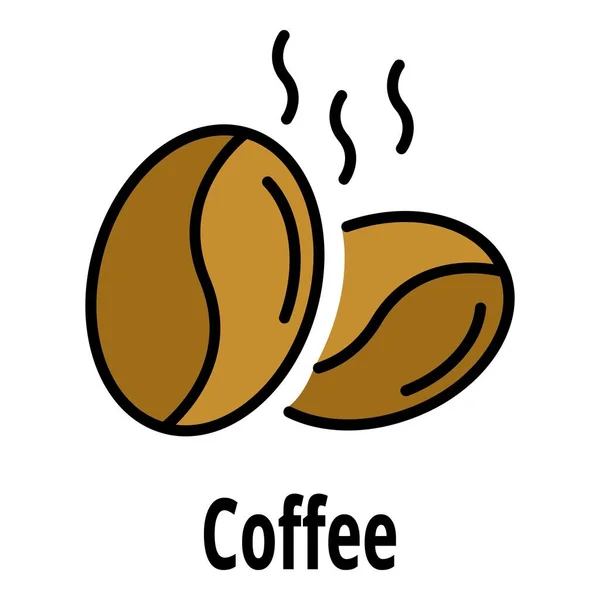 Coffee nut icon color outline vector — Stock Vector