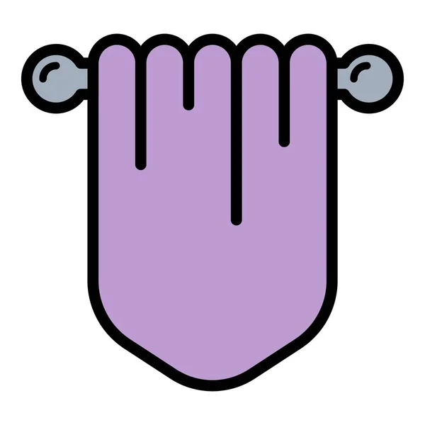 Handtuch-Symbol Farbe Umrissvektor — Stockvektor
