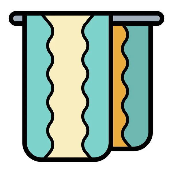 Vektor barvy obrysu ikony masáže ručníků — Stockový vektor