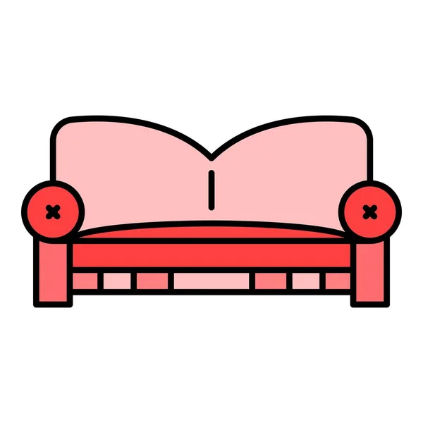 Almohada sofá icono color contorno vector — Vector de stock