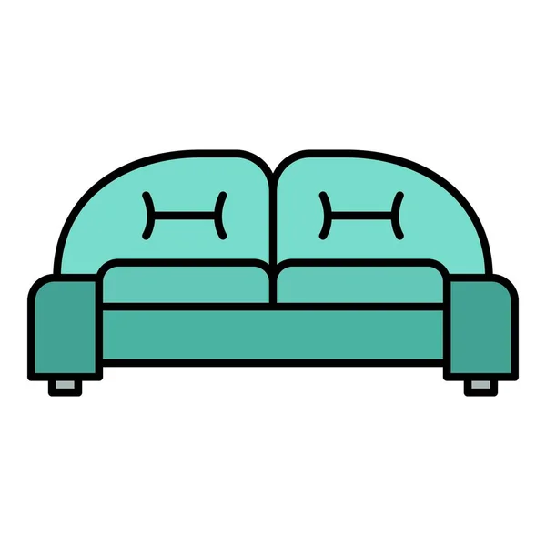 Arm Sofa Symbol Farbe Umrissvektor — Stockvektor