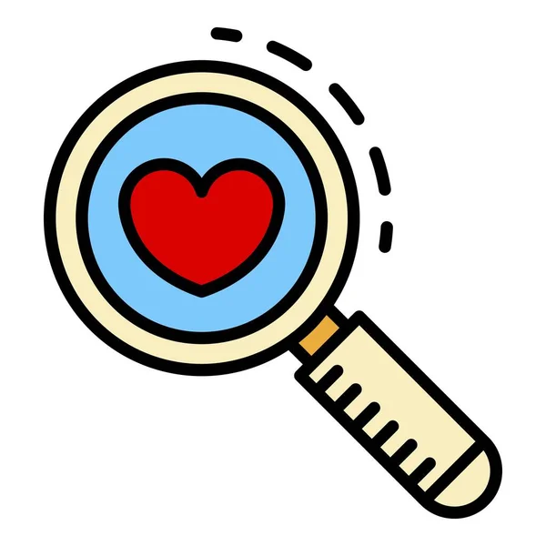 Search heart like icon color outline vector — Stock Vector