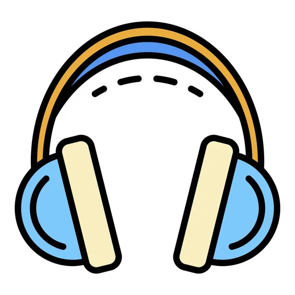 Icono de auriculares color contorno vector — Vector de stock