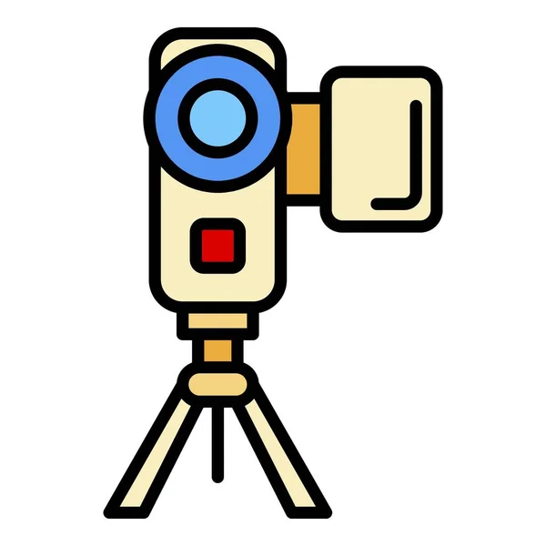 Videocamera pictogram kleur overzicht vector — Stockvector