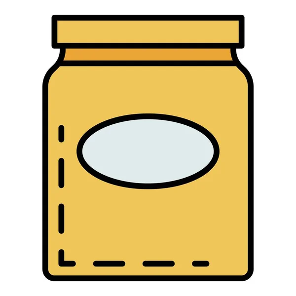 Premium Honigglas Symbol Farbe Umrissvektor — Stockvektor