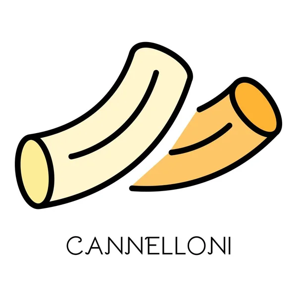 Cannelloni εικονίδιο χρώμα περίγραμμα διάνυσμα — Διανυσματικό Αρχείο