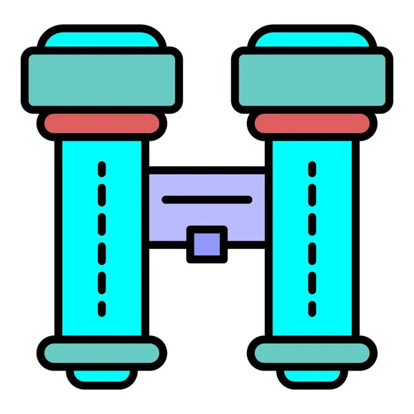 Binokulární vektor barvy obrysu ikon — Stockový vektor