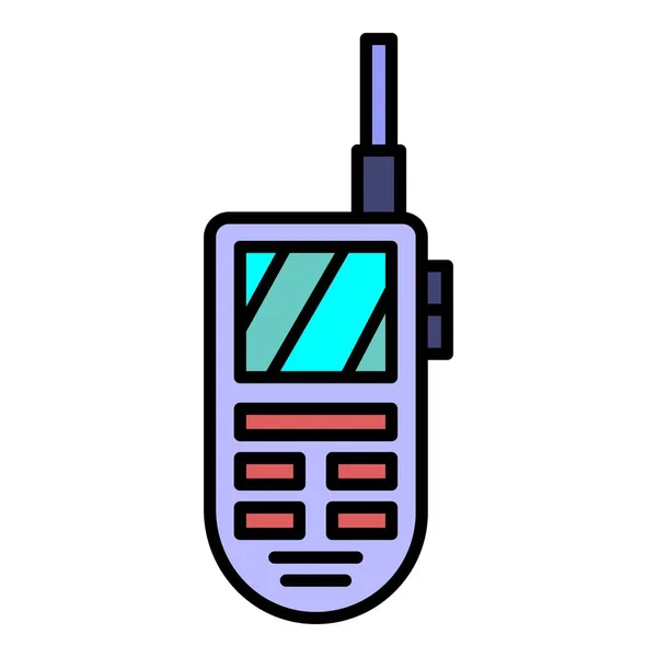 Talkie-Walkie-Symbol Farbe Umrissvektor — Stockvektor