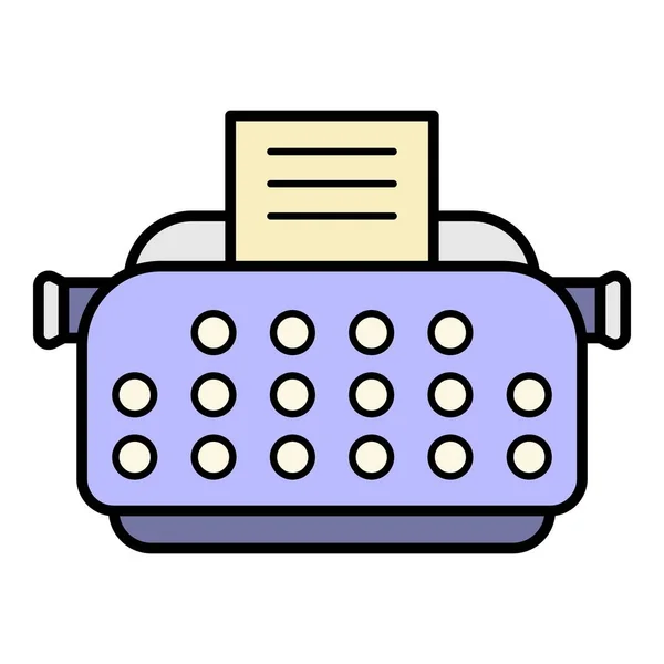 Schreibmaschinensymbol Farbumrissvektor — Stockvektor