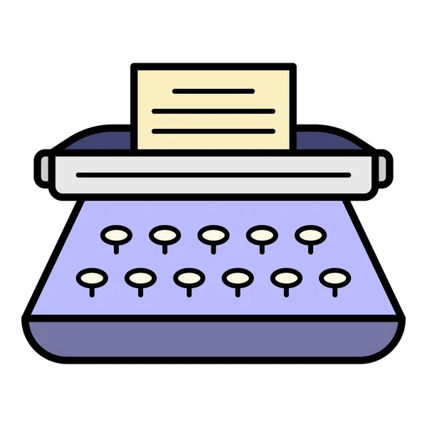 Clássico ícone de máquina de escrever vetor de contorno de cor — Vetor de Stock