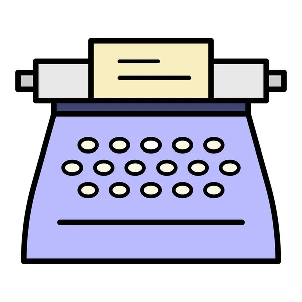Retro macchina da scrivere icona colore contorno vettore — Vettoriale Stock