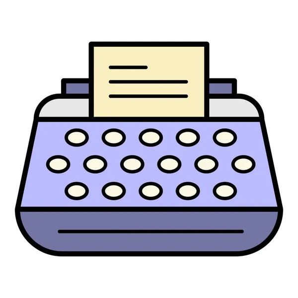 Bureau machine à écrire icône couleur contour vecteur — Image vectorielle