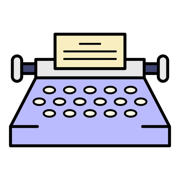 Vintage Schreibmaschine Symbol Farbe Umrissvektor — Stockvektor