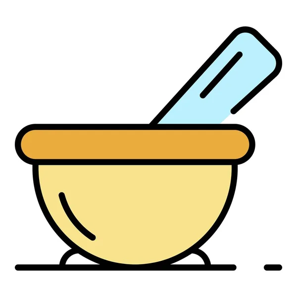 Alow vera bowl icon color outline vector — 스톡 벡터