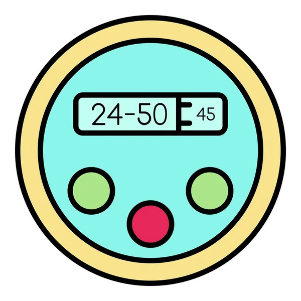 Robot reloj digital icono color contorno vector — Vector de stock