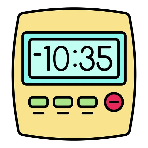 Clock kitchen timer icon color outline vector — Stock Vector