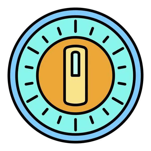 Handmatige keuken timer pictogram kleur overzicht vector — Stockvector