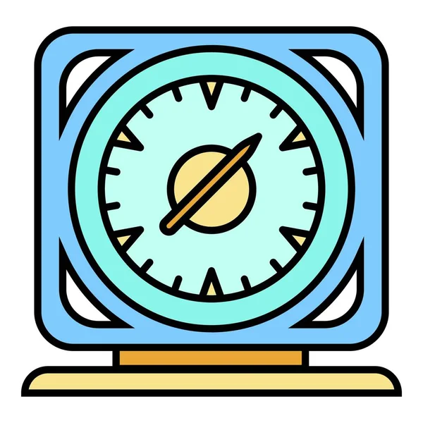 Temporizador cuadrado icono color contorno vector — Vector de stock