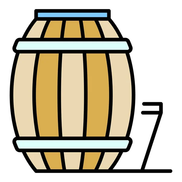 Blacksmith water barrel icon color outline vector — Stock Vector