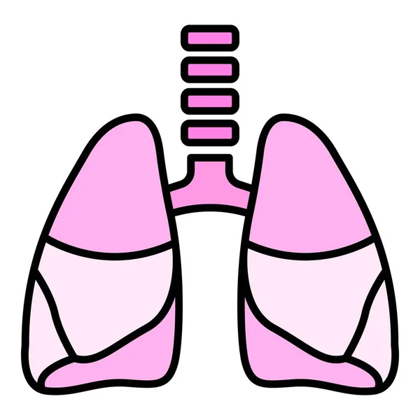 Pulmones humanos icono color contorno vector — Archivo Imágenes Vectoriales