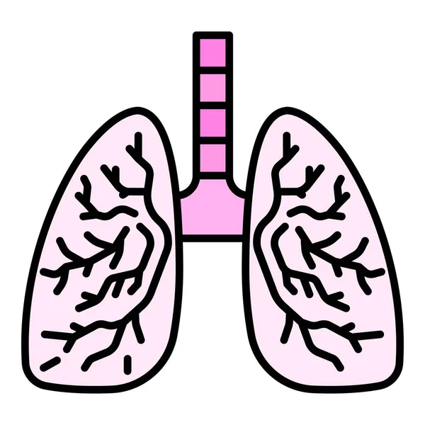 Sanos pulmones icono color contorno vector — Vector de stock